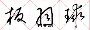 梁錦英板羽球草書怎么寫
