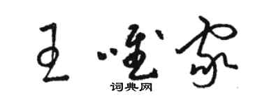 駱恆光王唯家草書個性簽名怎么寫