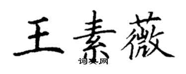 丁謙王素薇楷書個性簽名怎么寫