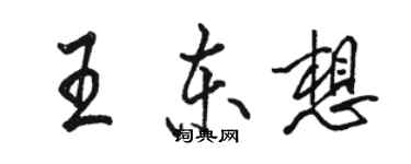 駱恆光王東想行書個性簽名怎么寫
