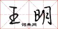 段相林王明行書怎么寫