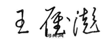 駱恆光王雁澎草書個性簽名怎么寫