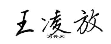 王正良王凌放行書個性簽名怎么寫