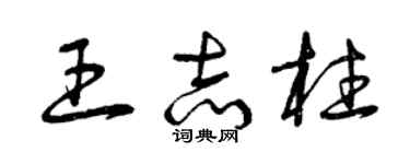 曾慶福王志柱草書個性簽名怎么寫