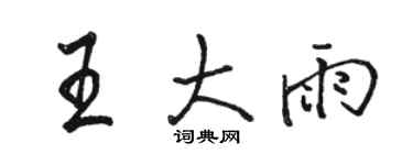 駱恆光王大雨行書個性簽名怎么寫