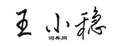 駱恆光王小穩行書個性簽名怎么寫