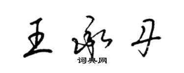 梁錦英王承丹草書個性簽名怎么寫