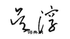 駱恆光吳淳草書個性簽名怎么寫