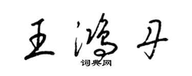 梁錦英王鴻丹草書個性簽名怎么寫