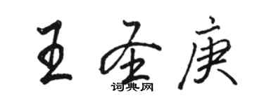 駱恆光王聖庚行書個性簽名怎么寫