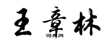 胡問遂王章林行書個性簽名怎么寫