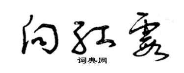 曾慶福向紅霞草書個性簽名怎么寫