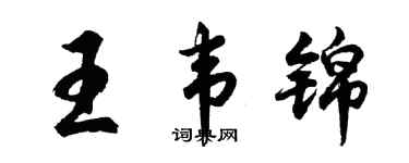 胡問遂王韋錦行書個性簽名怎么寫