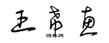 曾慶福王希惠草書個性簽名怎么寫