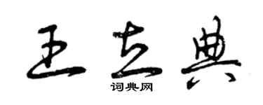 曾慶福王立典草書個性簽名怎么寫