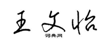 梁錦英王文怡草書個性簽名怎么寫