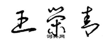 曾慶福王榮青草書個性簽名怎么寫