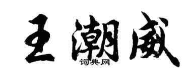 胡問遂王潮威行書個性簽名怎么寫