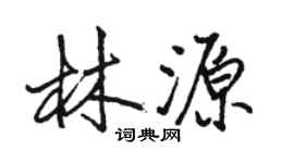 駱恆光林源行書個性簽名怎么寫