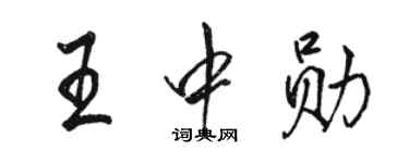 駱恆光王中勛行書個性簽名怎么寫