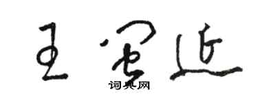 駱恆光王閩延草書個性簽名怎么寫