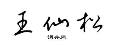 梁錦英王仙松草書個性簽名怎么寫