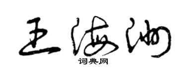 曾慶福王海洲草書個性簽名怎么寫