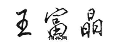 駱恆光王富晶行書個性簽名怎么寫