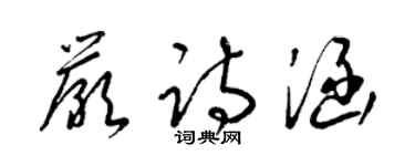 梁錦英嚴詩涵草書個性簽名怎么寫