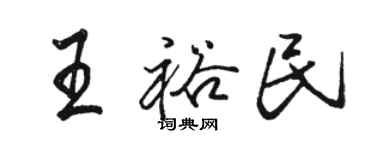 駱恆光王裕民行書個性簽名怎么寫