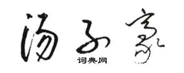 駱恆光湯子豪草書個性簽名怎么寫