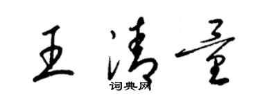 梁錦英王清量草書個性簽名怎么寫