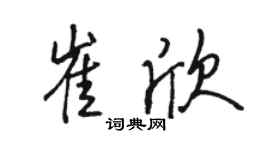 駱恆光崔欣行書個性簽名怎么寫