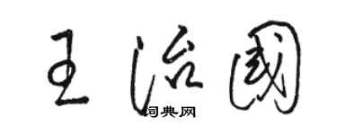 駱恆光王治國草書個性簽名怎么寫