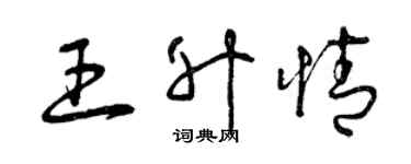 曾慶福王升情草書個性簽名怎么寫