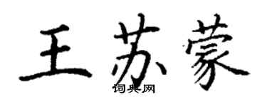 丁謙王蘇蒙楷書個性簽名怎么寫