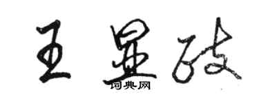 駱恆光王顯政行書個性簽名怎么寫