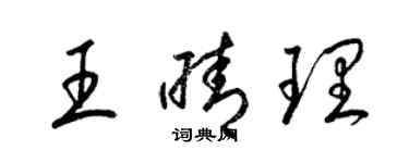 梁錦英王晴理草書個性簽名怎么寫