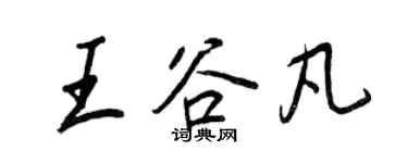 王正良王谷凡行書個性簽名怎么寫
