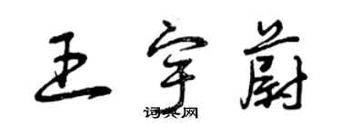 曾慶福王宇蔚草書個性簽名怎么寫