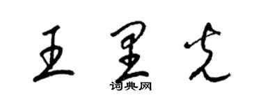 梁錦英王里光草書個性簽名怎么寫