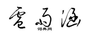 梁錦英盧雨涵草書個性簽名怎么寫