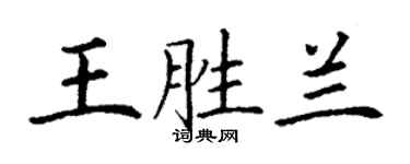 丁謙王勝蘭楷書個性簽名怎么寫