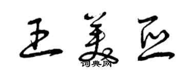 曾慶福王美亞草書個性簽名怎么寫