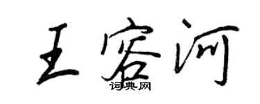王正良王容河行書個性簽名怎么寫