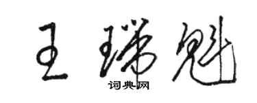 駱恆光王瑞魁草書個性簽名怎么寫