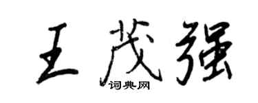 王正良王茂強行書個性簽名怎么寫