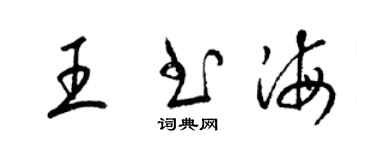 梁錦英王書海草書個性簽名怎么寫