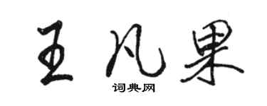 駱恆光王凡果行書個性簽名怎么寫