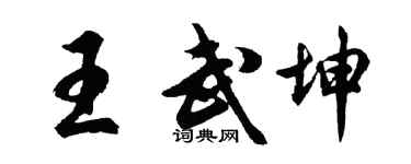 胡問遂王武坤行書個性簽名怎么寫